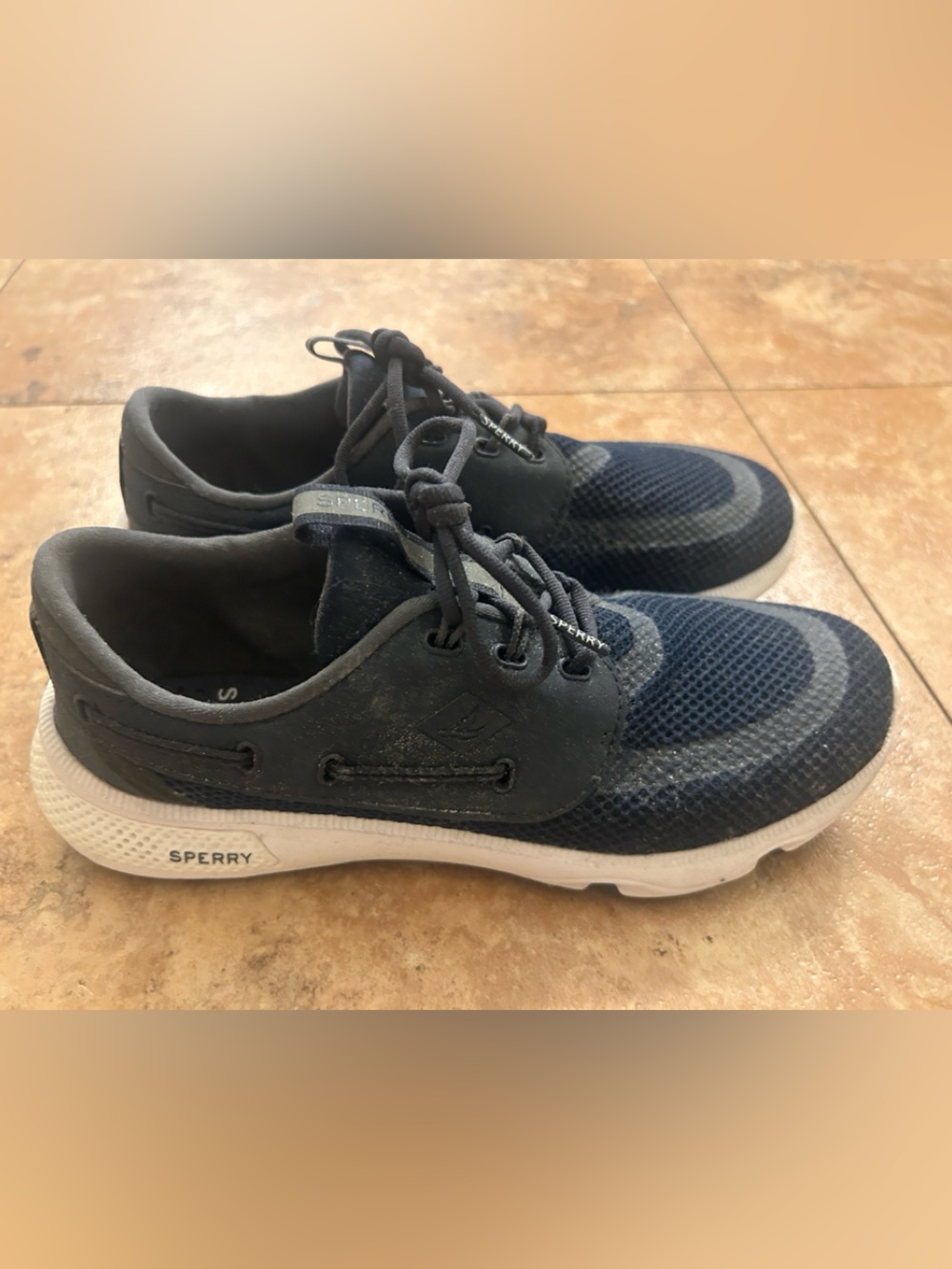 Sperry Women’s Navy and White Mesh Deck Shoes